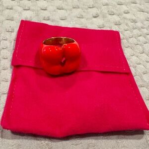 Red Apple-Shaped Ring